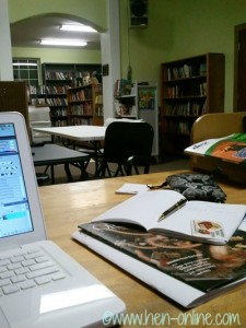 Kicking it at the library